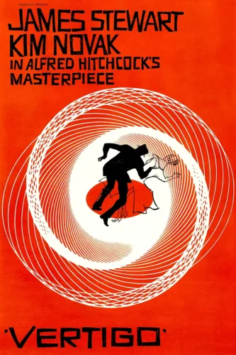 Vertigo 1958 Hitchcock Saul Bass Spiral Movie Poster
