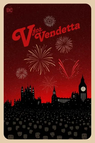 V for Vendetta London Fireworks Guy Fawkes Mask Movie Poster