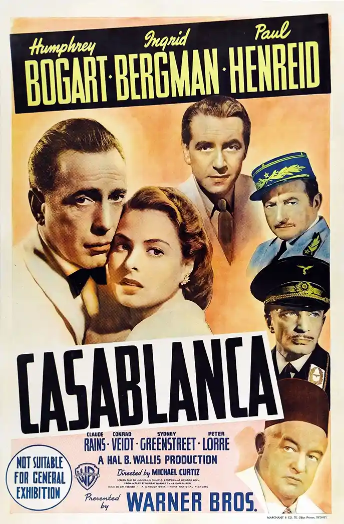 Casablanca | Movie Poster | Original Vintage Film Art Print