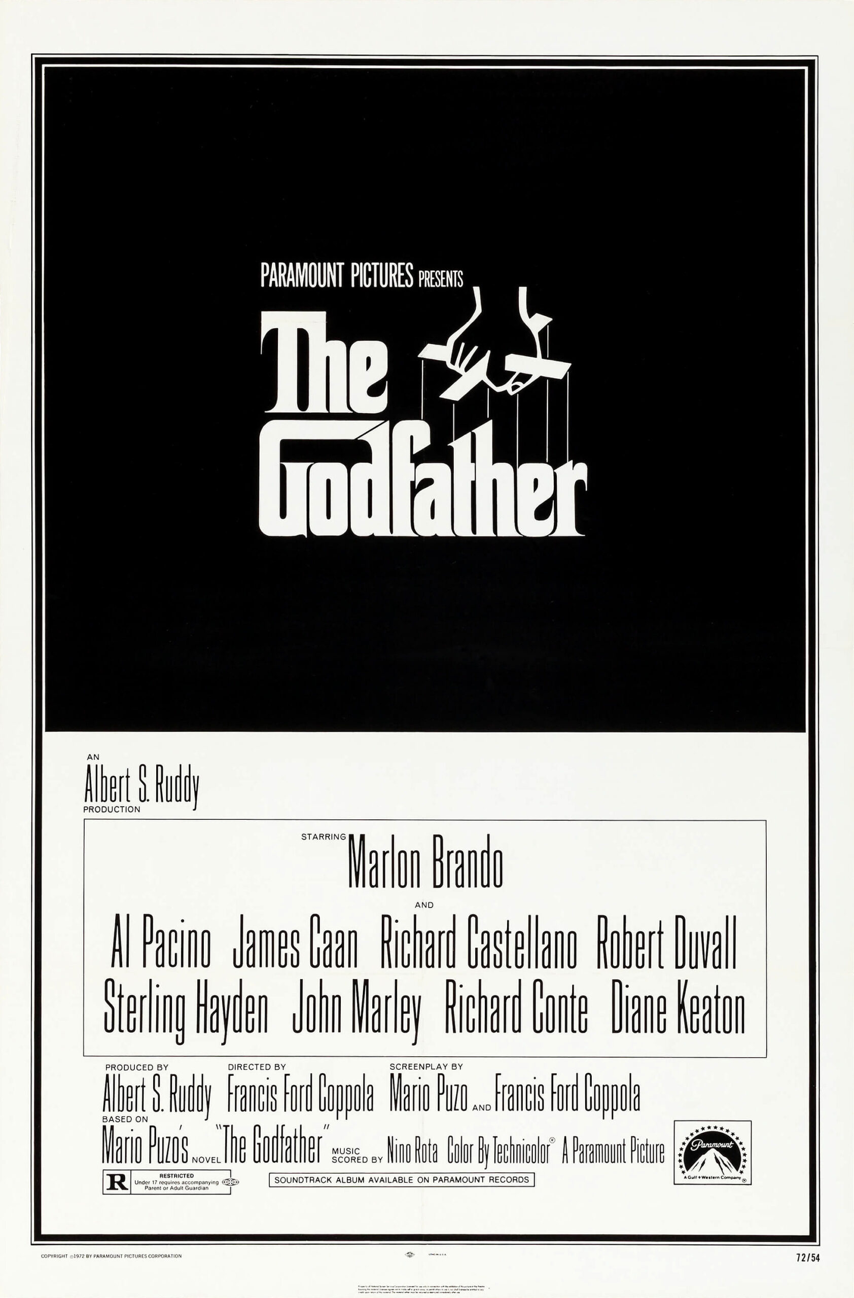 The Godfather | Movie Poster | Classic Logo Black and White Art Print