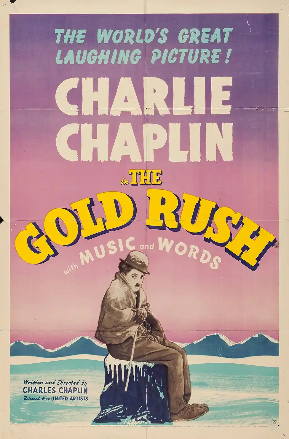 The Gold Rush | Movie Poster | Vintage Charlie Chaplin Tramp Art