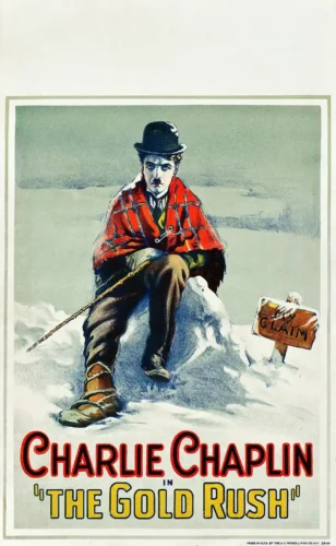 Charlie Chaplin The Gold Rush Vintage Tramp Movie Poster
