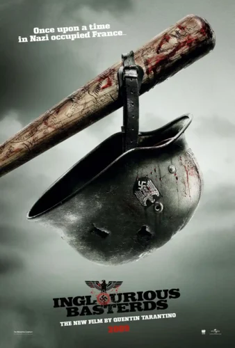 Inglourious Basterds Bloody Bat and Helmet Movie Poster