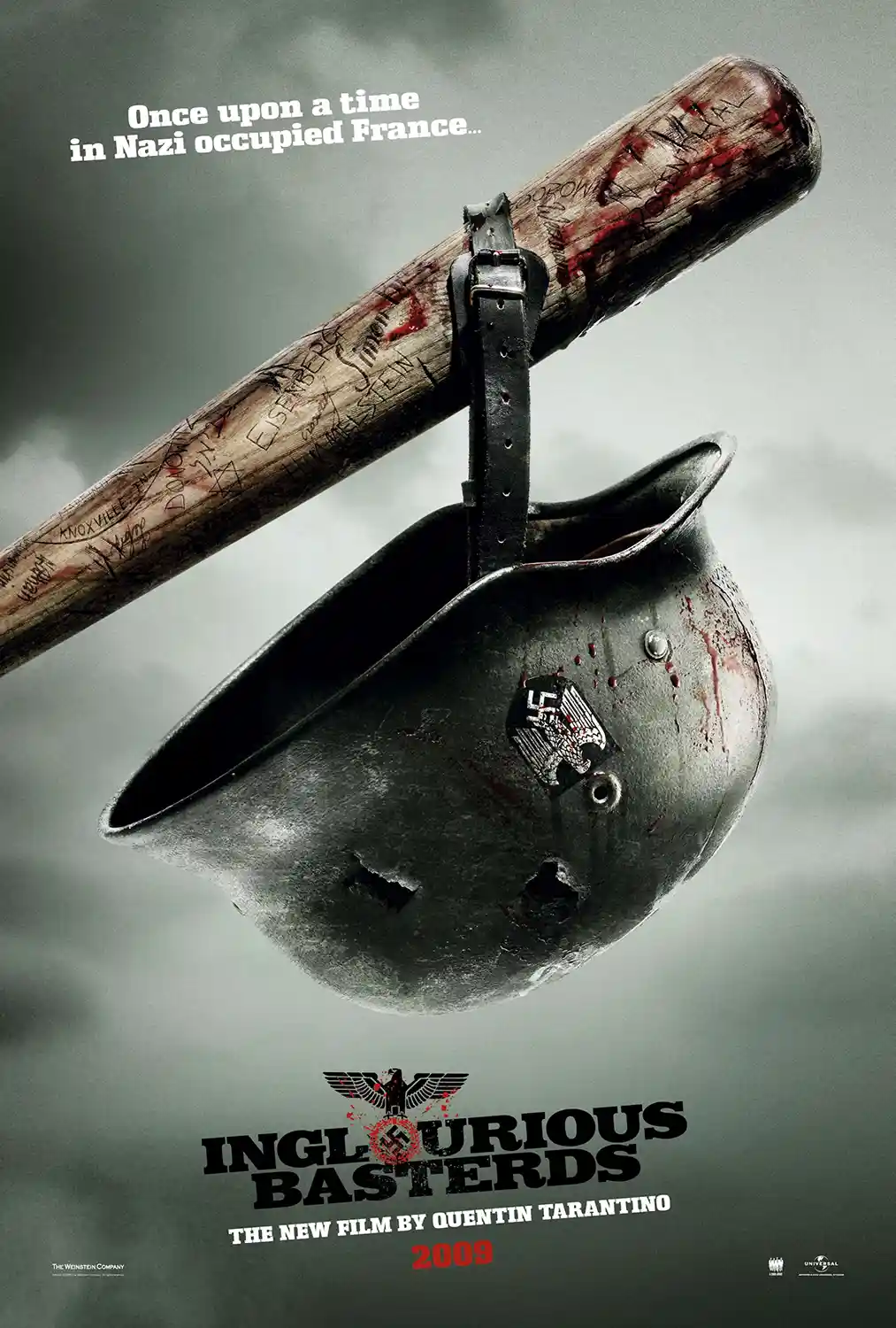 Inglourious Basterds | Movie Poster | Bloody Bat & German Helmet Art