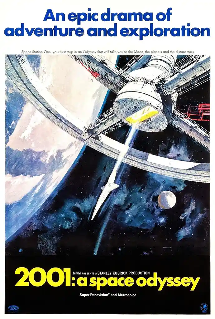 2001: A Space Odyssey | Vintage Film Poster | Space Dock Illustration
