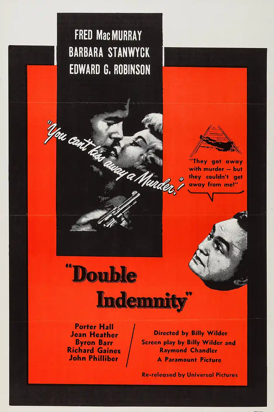 Double Indemnity | Movie Poster | Classic Film Noir Red Design