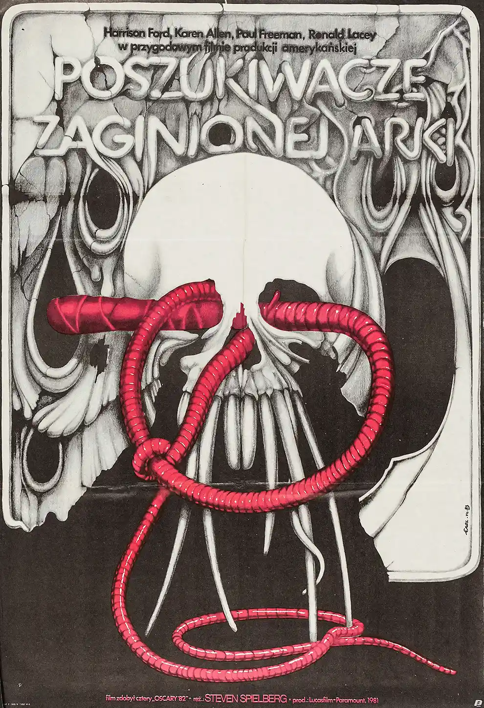 Raiders of the Lost Ark | Polish Movie Poster | Surreal Skull Art Print