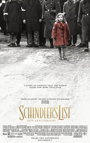 Schindler's List Girl in the Red Coat 25th Anniversary Movie Poster