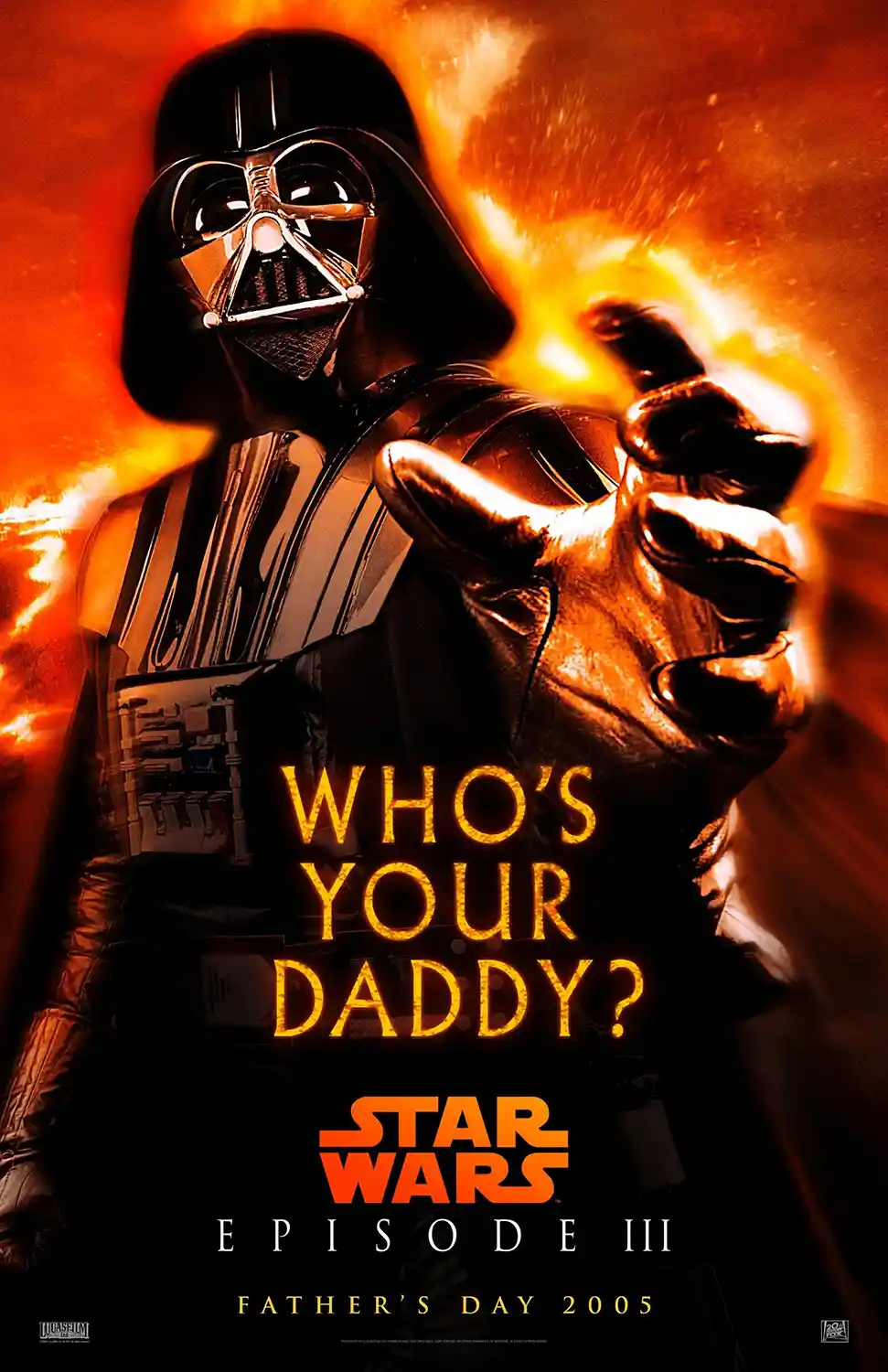 Star Wars: Revenge of the Sith | Movie Poster | Darth Vader "Who's Your Daddy"