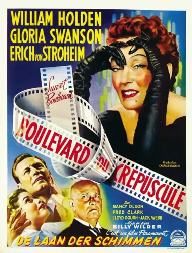 Sunset Boulevard 1950 Vintage Film Noir Movie Poster