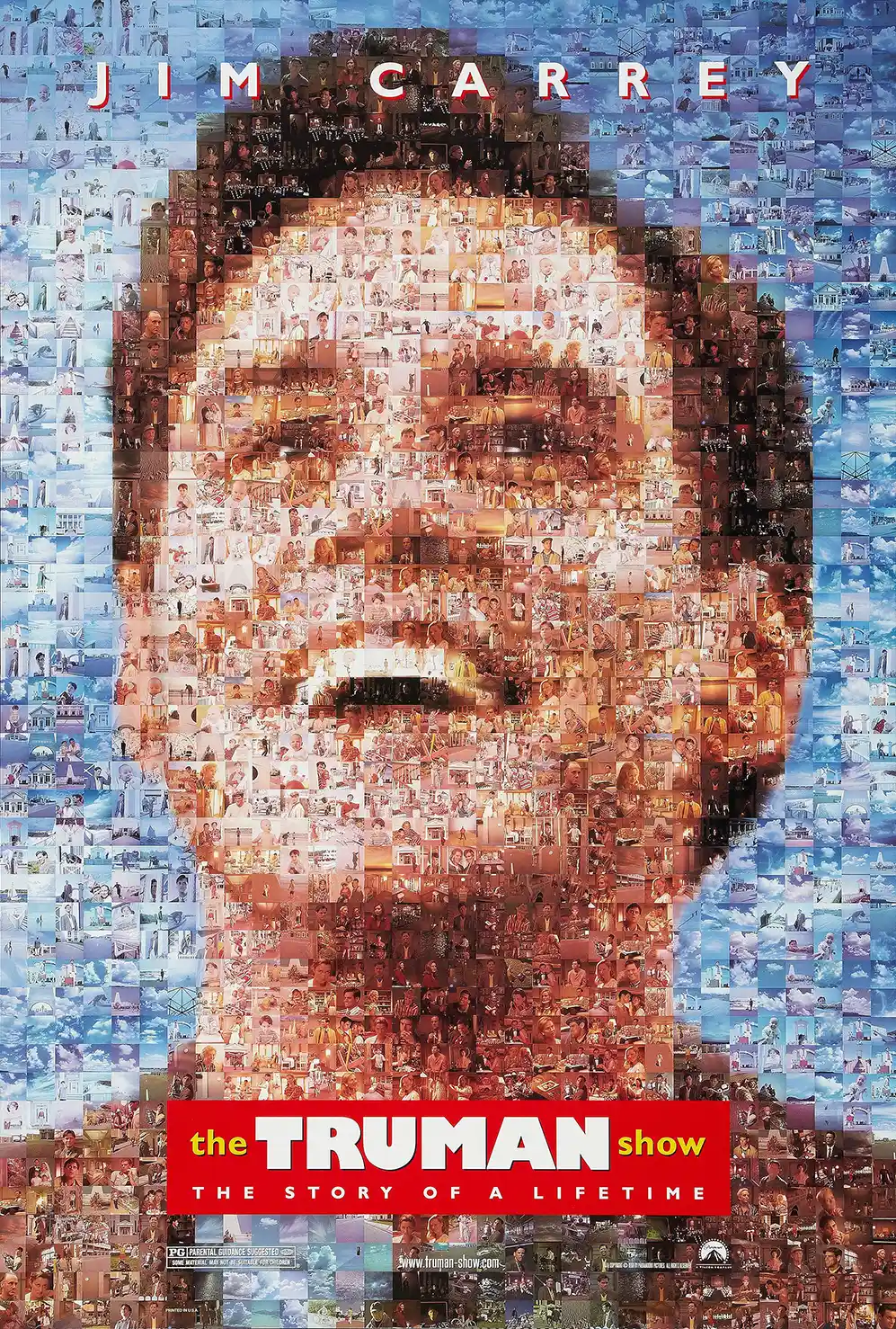 The Truman Show | Movie Poster | Iconic Jim Carrey Mosaic Wall Art Print