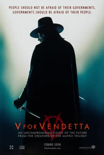 V for Vendetta Mask and Cloak Cinematic Movie Poster
