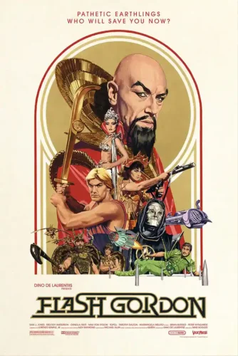 Flash Gordon 1980 Retro Sci-Fi Art Deco Movie Poster
