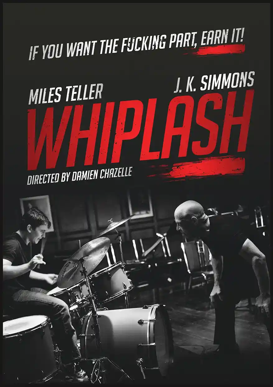 Whiplash | Movie Poster | Miles Teller & J.K. Simmons Drum Scene