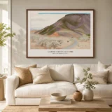 Mesa and Road Print, Georgia O'Keeffe Desert Landscape