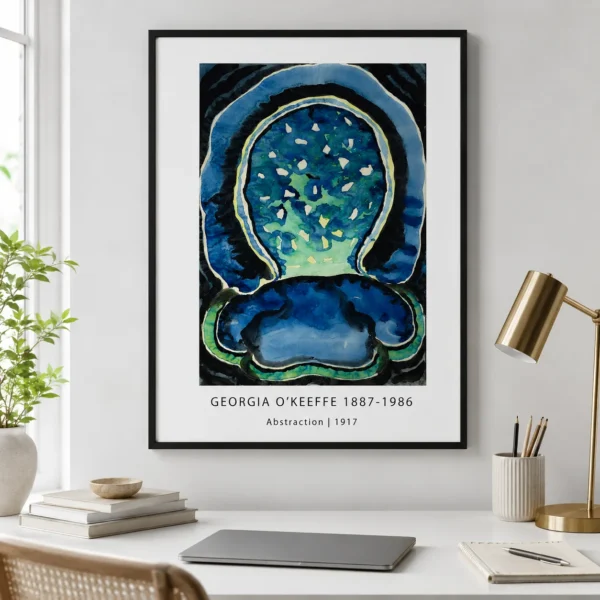 Abstraction 1917 Print, Georgia O'Keeffe Watercolor Art