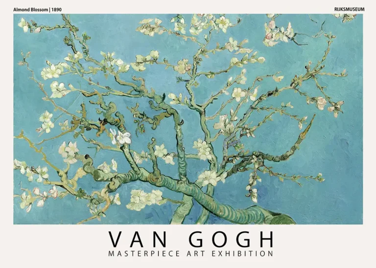 Van Gogh Almond Blossom — serene Van Gogh art print featuring delicate white almond blossoms