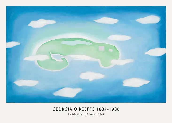 Classic Georgia O'Keeffe Island Print - 1962 Modernist Nature Wall Art