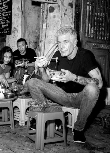 Anthony Bourdain Vietnam Street Food Black and White Photography Print
