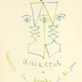 Jean Cocteau Nourrir la Bouche et les Yeux 1957 Exhibition Poster
