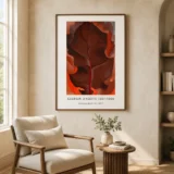 Autumn Leaf Print, Georgia O'Keeffe Red Vein Modern Wall Art Print