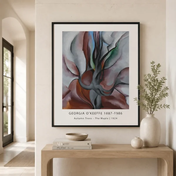 Autumn Trees Print, O'Keeffe Maple Modern Nature Wall Art Print