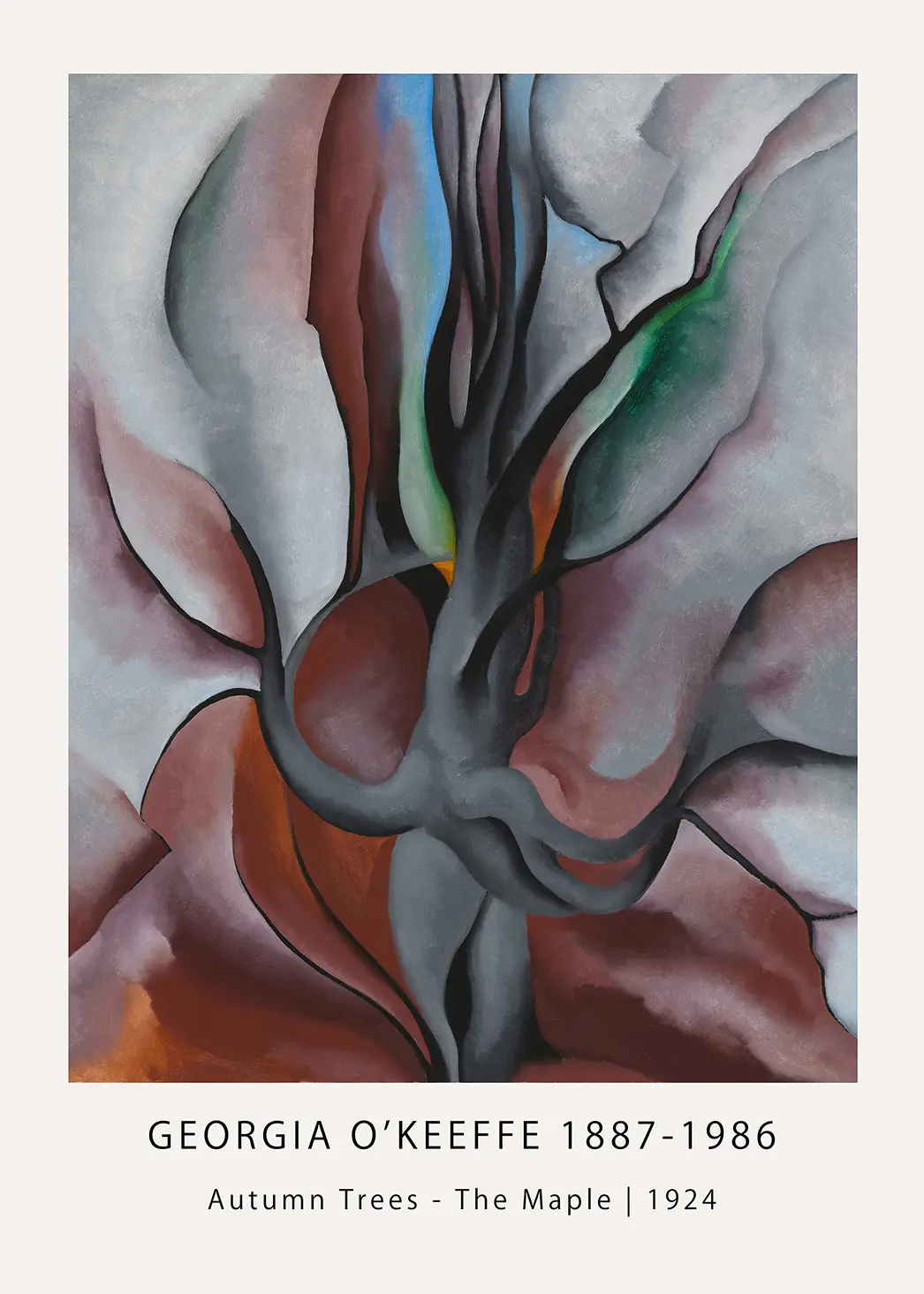 Georgia O'Keeffe Maple Print - Autumn Trees 1924 Abstract Wall Art