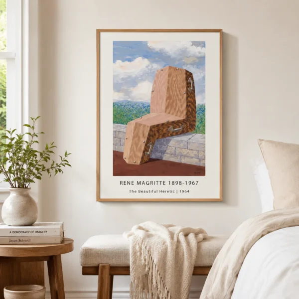 Beautiful Heretic Print, Magritte Coffin Wall Art Print