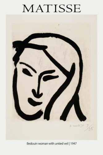 Henri Matisse Bedouin Woman with Untied Veil 1947 Art Print