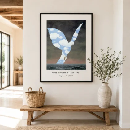 Magritte Big Family – 1963 Surrealist Sky Bird surrealist art print by MerchFuse