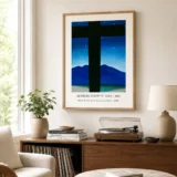 Black Cross Poster, O'Keeffe Starry Blue New Mexico Wall Art Print