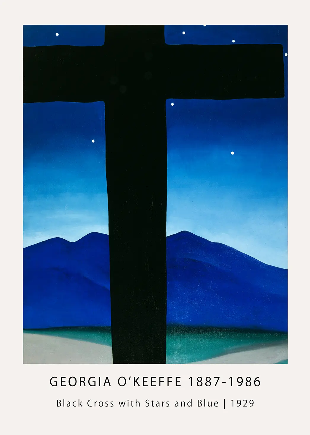 Classic Georgia O'Keeffe print - Black Cross with Stars and Blue 1929