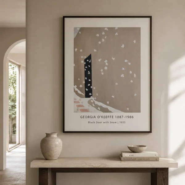 Black Door Print, Georgia O'Keeffe Snow Modern Wall Art Print
