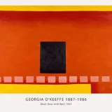 Black Door Print, Georgia O'Keeffe Red Adobe Wall Art Study