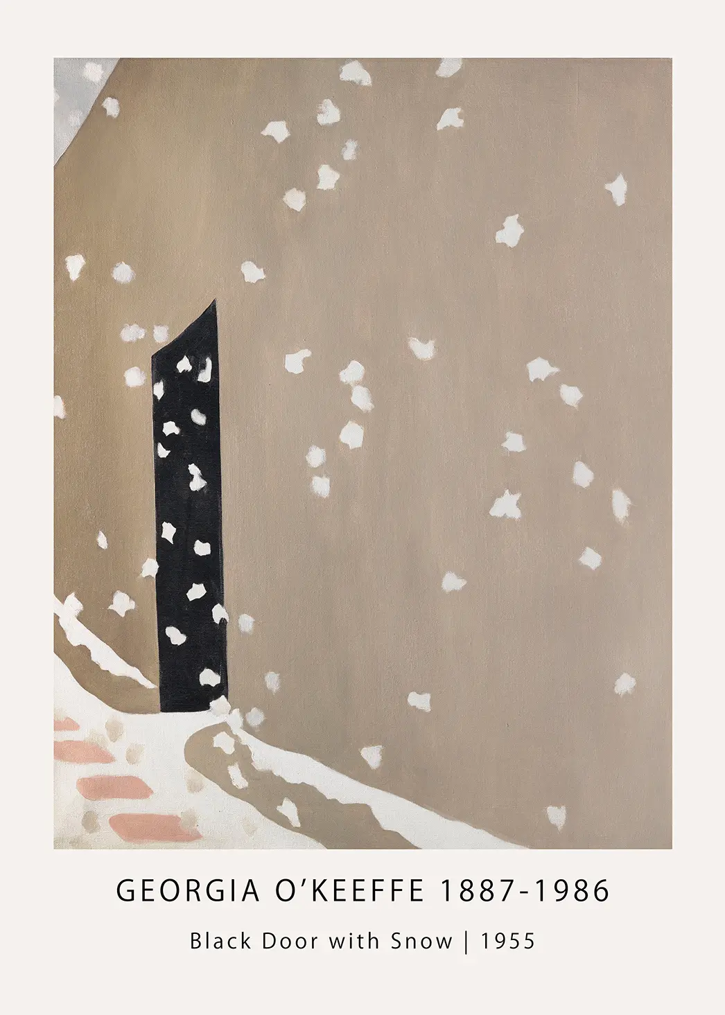 Classic Georgia OKeeffe Black Door - 1955 Snow Abstract Wall Art Print