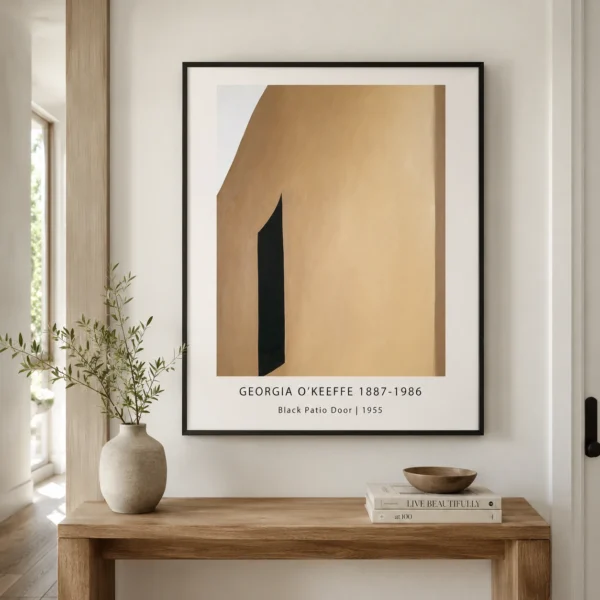 Black Patio Door Print, Georgia O'Keeffe Adobe Wall Art Print