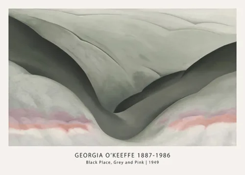 Black Place Print, Georgia O'Keeffe Grey Pink Desert Art