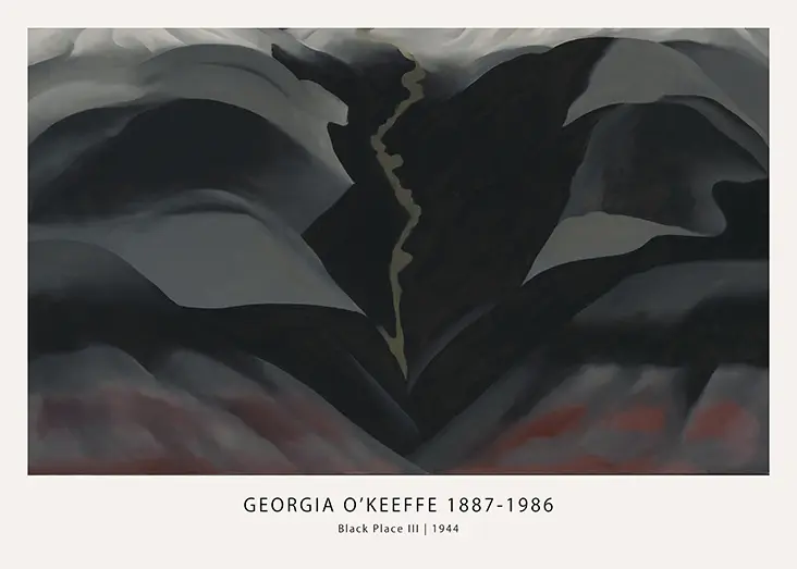 Classic Georgia O'Keeffe print - Black Place III 1944 Desert Wall Art