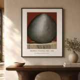 Black Rock Print, Georgia O'Keeffe Red Abstract Wall Art Print