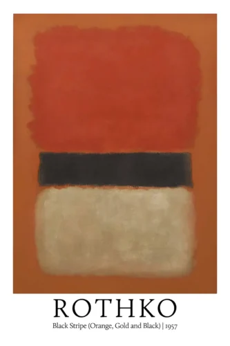 Mark Rothko Black Stripe Orange Gold and Black 1957 Art Print