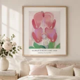 Bleeding Heart Print, Georgia O'Keeffe Pink Floral Wall Art Print