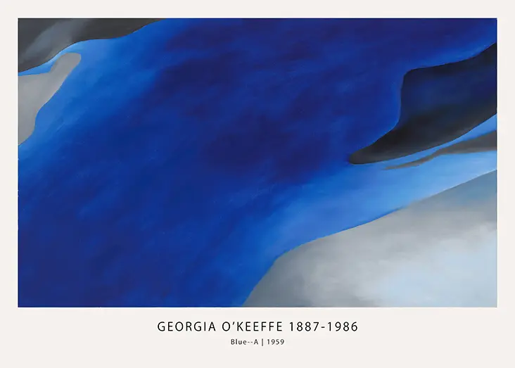 Georgia O'Keeffe Blue--A - 1959 Abstract Modernism Wall Art Print