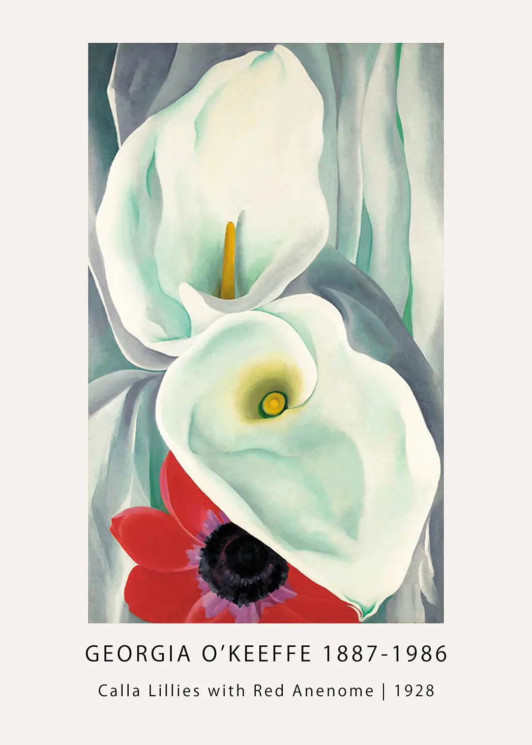 Classic Georgia O'Keeffe Print - Calla Lilies with Red Anemone 1928