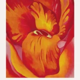 Red Canna Print, Georgia O'Keeffe Orange Floral Wall Art Print