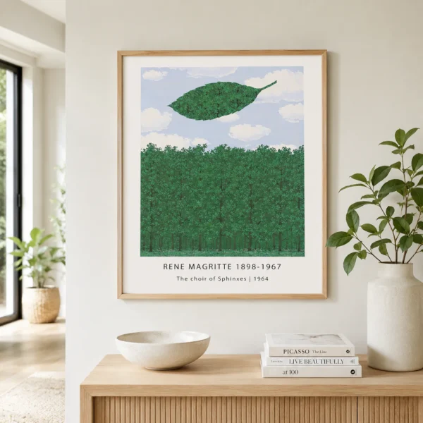 Choir of Sphinxes Print, Floating Leaf Forest Wall Art Print