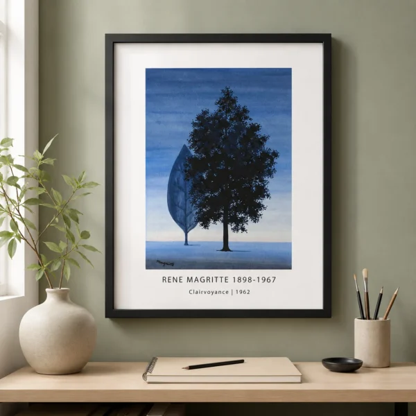 Clairvoyance 1962 Print, Magritte Tree Landscape Wall Art Print