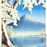 Mount Fuji Clearing After Snowfall, Tagonoura Beach Wall Art Print