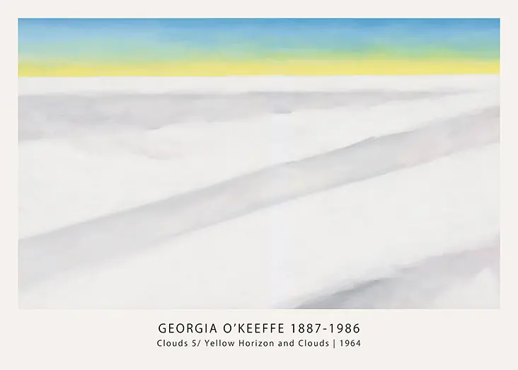 Yellow Horizon Clouds - Georgia O'Keeffe 1964 Abstract Modernist Art Print Yellow Horizon Clouds - Georgia O'Keeffe 1964 Abstract Modernist Art Print