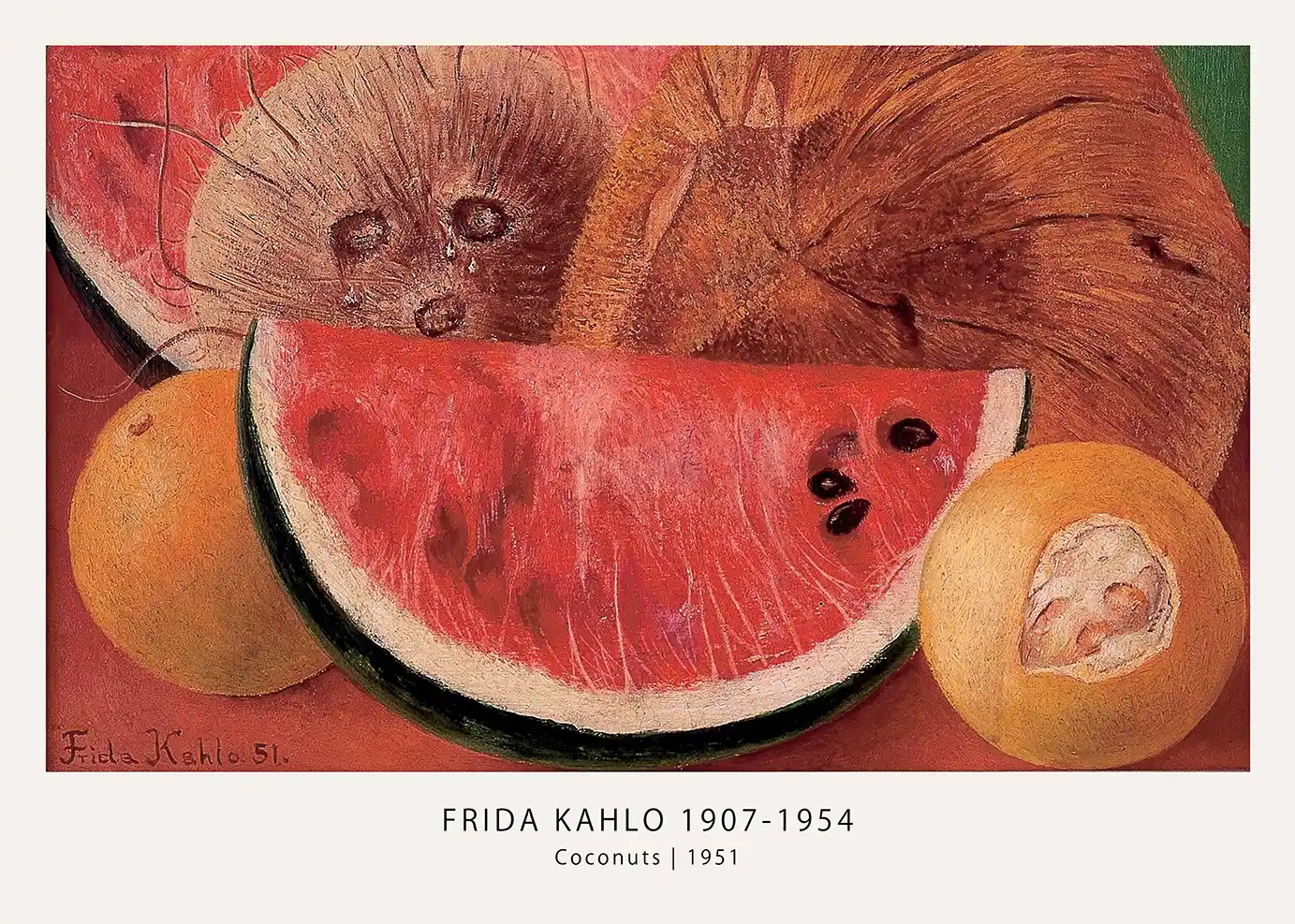 Coconuts (1951) Frida Kahlo Still Life Poster — Wall Art Print