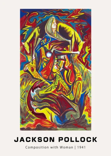 Jackson Pollock Composition with Woman 1941 Abstract Art Print